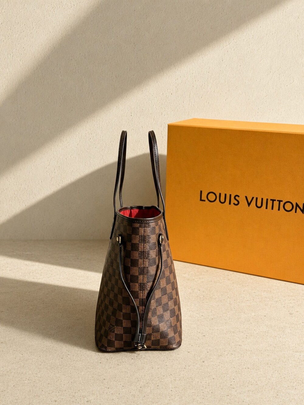 Louis Vuitton Neverfull Brown Damier Ebene Canvas Tote Bag - Picture 3 of 6